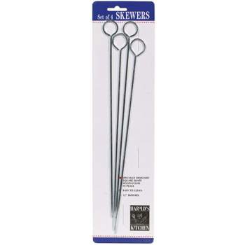 Harold's Kitchen Silver Chrome Barbecue Skewers