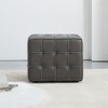 Airsurfer Modern Leather Tufted Cube Ottoman, Faux Leather Upholstered Footrest Stool for Living Room or Bedroom - 4 of 4
