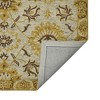 Gold Beige And Brown Wool Floral Medallion Hand Hooked Area Rug - 4 of 4
