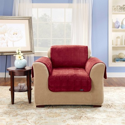 Antimicrobial Quilted Chair Furniture Protector Burgundy - Sure Fit