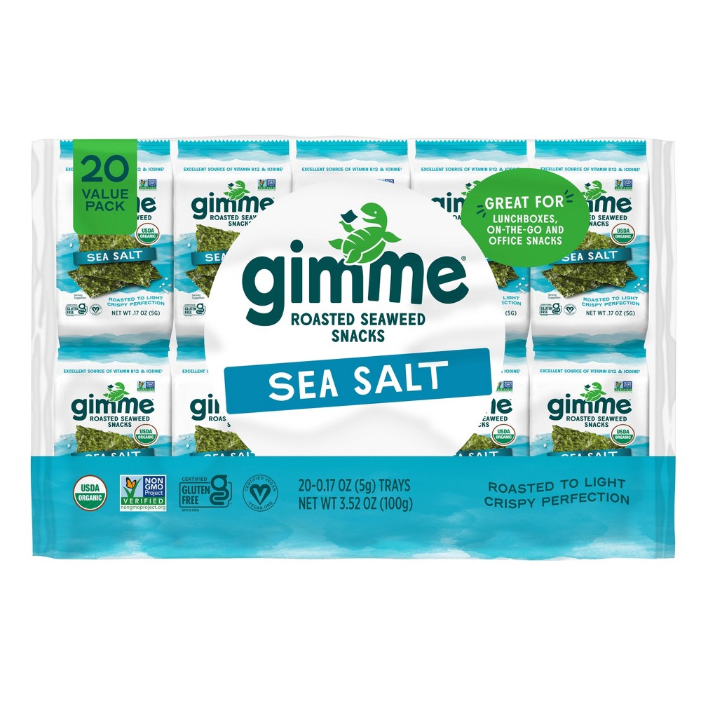 gimMe Seaweed Sea Salt Snack - 3.52oz / 20ct