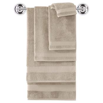 6pc Spa Waffle Jacquard Cotton Bath Towel Set Taupe : Target