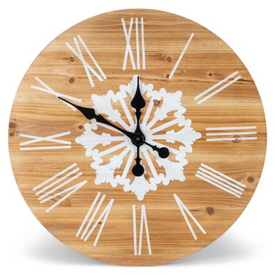 Nat & Jules Woodgrain 24 inch Wood Composite Large Wall Clock