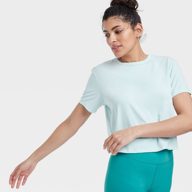 Women's Essential Crewneck Short Sleeve Top - All In Motion™, 5 of 9