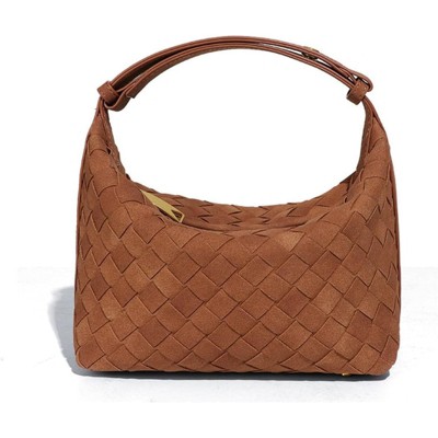 BEAFUP Luxurious Suede Hobo Bag - Women's Woven Leather Shoulder Bag with Spacious Interior