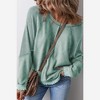 Amaryllis Women’s Long Sleeve Textured Waffle Knit Patchwork Pullover Contrast Washed Casual Fit Raw Hem - 2 of 4