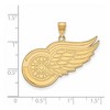 Black Bow Jewelry 10k Yellow Gold Detroit Red Wings NHL Extra Large Pendant - 2 of 3
