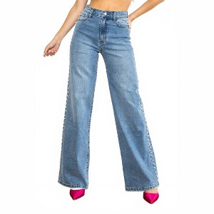Women's Pearly Perfection Embellished Denim Jeans - Vibrant M.I.U - 1 of 3