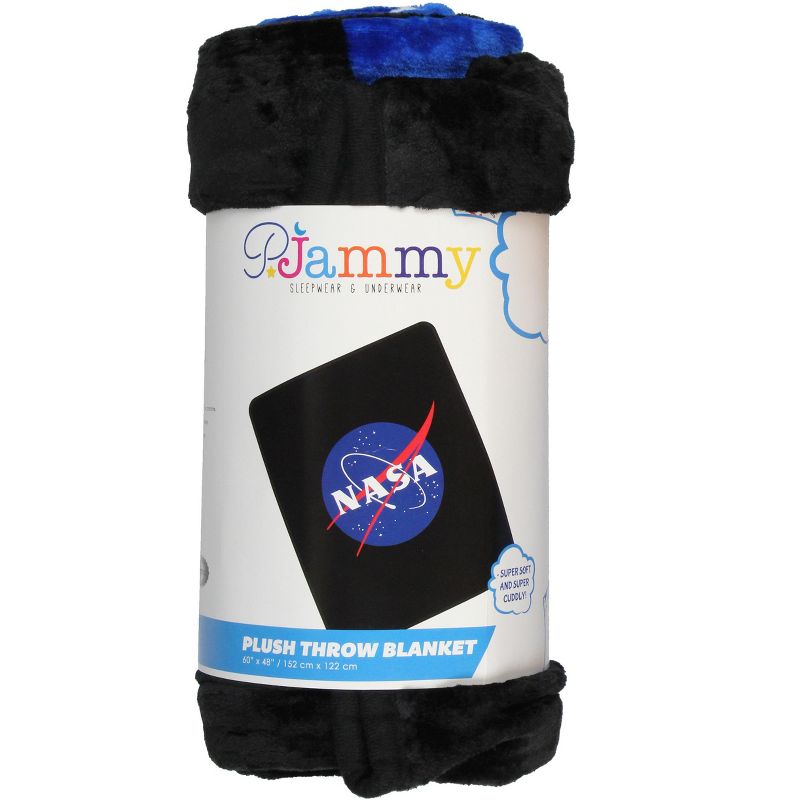 NASA Meatball Logo Super Soft And Cuddly Plush Fleece Throw Blanket Black, 3 of 5