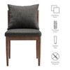 Modway  Remington Mid-Century Modern Wood and Fabric Dining Room Side Chair in Charcoal with Open Back and Elm Wood Frame - 4 of 4