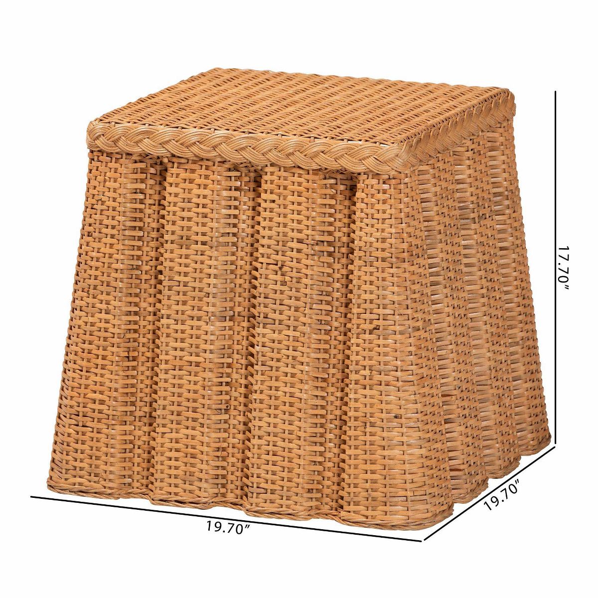 bali & pari Andrea Natural Rattan End Table Light Honey - thumbnail 5
