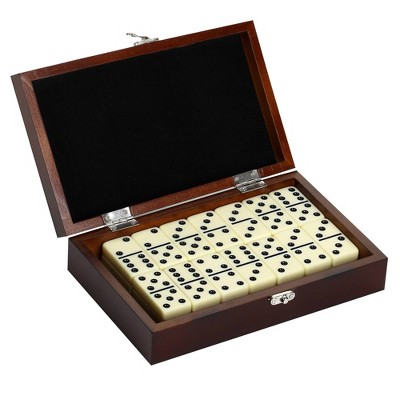 Premium Double-Six Domino Set with Walnut Wooden Case