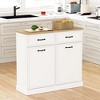 Tilt Out Trash Cabinet, Hidden Trash Can Cabinet 10 Gallon Storage Holder, Freestanding Garbage Can Cabinet - 2 of 4