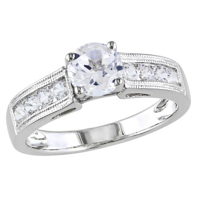 1 1/2 CT. T.W. White Sapphire Cocktail Ring - 8 - White