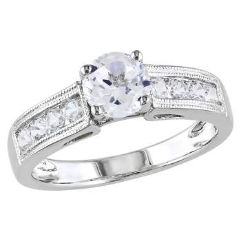 1 1/2 CT. T.W. White Sapphire Cocktail Ring - 6 - White