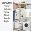 Modern Home 4 Tier Narrow Sliding Storage Organizer Rack - White Utility Cart - 3 of 4