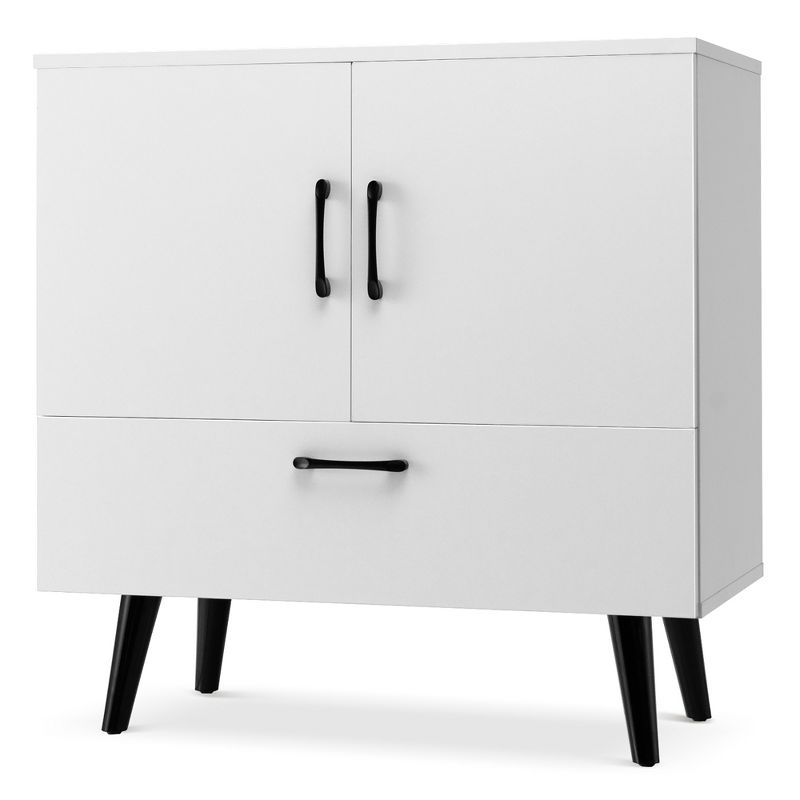 Costway Mid Century Storage Cabinet Accent Buffet Sideboard Entryway Kitchen White\ Brown, 4 of 11
