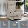 Lirago Rocking Swivel Recliner Chair with 360 degrees Rotation-Adjustable Lumbar Support Light Gray 26.4"W * 37.4"D * 40.6"H - 4 of 4