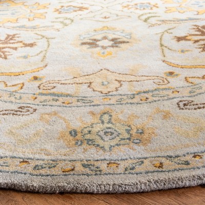 Heritage Light Grey and Grey Hand-Tufted Wool 6' x 6' Square Rug