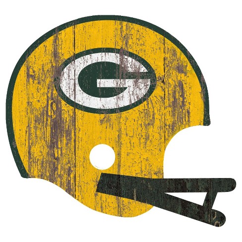 Nfl Green Bay Packers Fan Creations Distressed Helmet Cutout Sign : Target