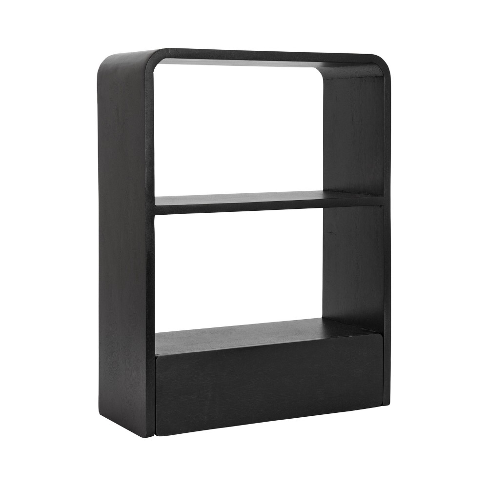 Photos - Garden & Outdoor Decoration Kate & Laurel All Things Decor 18"x24" Kato Wall Shelf with Drawer Black