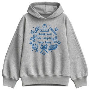 Women's Instant Message Raising Your Hand Oversized Fleece Hoodie