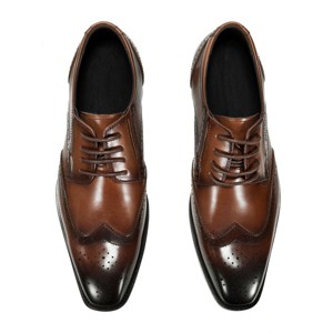 Cloudstyle Men's Oxfords Shoes Classic Leather Wingtip Lace Up Modern Formal Dress Shoes - 1 of 4
