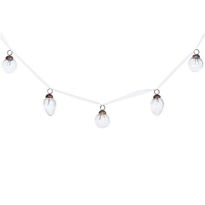 Park Hill Collection Glass Ball and Sheer Ribbon Garland