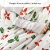 Christmas Flannel Throw Blanket, Super Soft Plush Cozy Fuzzy Red Floral and Green Leaves Printed Christmas Gift. - 3 of 4