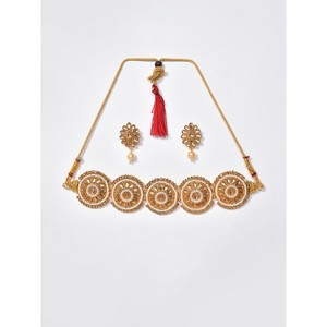 SOHI Women's Gold Gold Plated Designer Stone Jewellery Set - 1 of 4