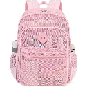 Hachikiko Heavy Duty Mesh Backpack - See Through Transparent Bookbag for School, Swimming, Beach, Sports & Travel - 1 of 4