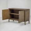 Storage Cabinet Sideboard with 2 Metal Handles & 2 Doors, MDF Wooden Sideboard Buffet Cabinet for Hallway,Adjustable Shelves,Oak Legs,Freestanding - 2 of 4