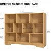 Book Shelf, Cubes Storage Organizer, Freestanding Bookshelf Cube Shelf for Bedroom, Living Room, 3-Tier Open Bookshelf Wooden Bookcase - 2 of 4