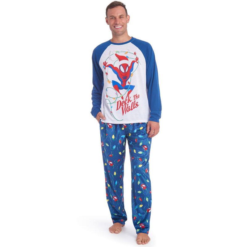 Marvel Spider-Man,Avengers Christmas Adult Pajama Shirt and Pants Sleep Set , 1 of 6