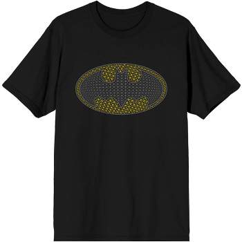 Batman Classic Logo Colored Dots Men's Black T-shirt
