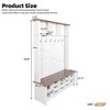 CAVINAS Hall Tree with 6 Hooks Modern Coat Rack with 16 Open Cubbies and Storage Bench for Entryway - 3 of 4