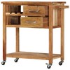 vidaXL Kitchen Trolley 31.5 in.x17.7 in.x35.8 in. Solid Wood Acacia - 2 of 4