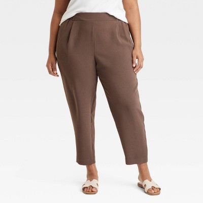 Women's Signature Crepe Tapered Ankle Pull-On Pants - A New Day™