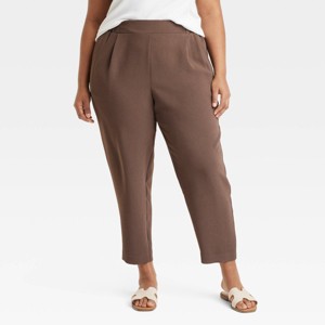 Women's Signature Crepe Tapered Ankle Pull-On Pants - A New Day™ - 1 of 3