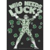 Women's Batman St. Patrick's Day Riddler Who Needs Luck Distressed T-Shirt - 2 of 4