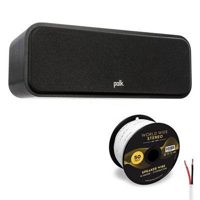 Polk Audio Signature Elite ES30  Center Channel Speaker with 14 Gauge Speaker Wire - 50 Feet (Black)