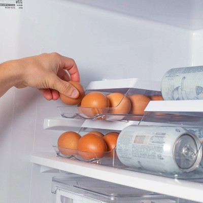 OU Egg Holder for Fridge, Rolling Egg Organizer for Refrigerator Organization, Clear Stackable Container for Kitchen Organizers and Storage, BPA Free — фото 6
