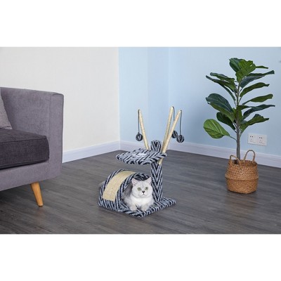 Go Pet Club 22" Cat Tree Condo with Dangling Toys and Scratching Pad F15