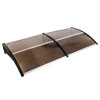 Outdoor Front Door Canopy - 200x100cm Curved Porch Awning with Black Bracket, Weatherproof Brown Roof Cover for Patio & Entryway Protection - 2 of 4