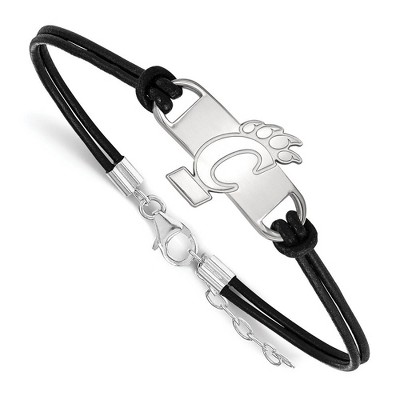 Black Bow Jewelry Sterling Silver Cincinnati Bearcats NCAA Identification Bracelet 7 Inch