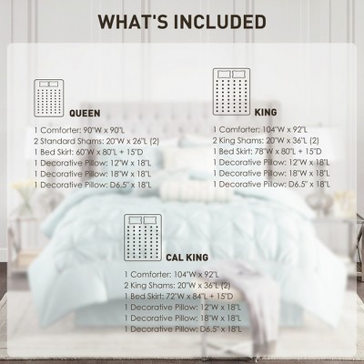 Seafoam King Tufted Comforter Set with Pintuck Embellishments