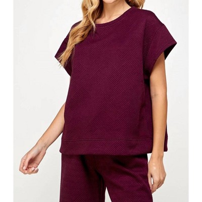 Women's Textured Short Sleeve Top - SEE AND BE SEEN