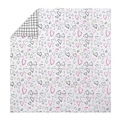 Twin Black and White Reversible Microfiber Kids Comforter Set
