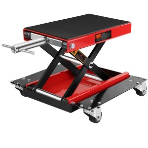 1100LB Motorcycle Lift Scissor Jack, Heavy Duty Steel ATV Jack with Wide Anti-Slip Deck, Crank Handle & Compact Storage for Cruisers, Dirt Bikes - 1 of 4