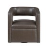 PAGED Swivel Accent Chair Faux Leather Upholstered Reading Chair with Barrel Back and Metal Swivel Base for Office - 2 of 4